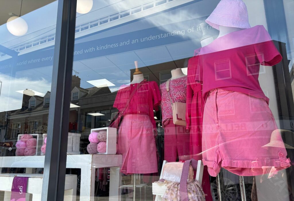 a photo of ipswich pink window dressing competition